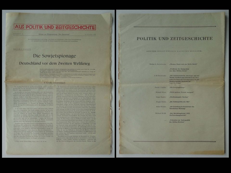 Das Parlament – Aus Politik und Zeitgeschichte – 30.11.1955 in Bad Dürkheim