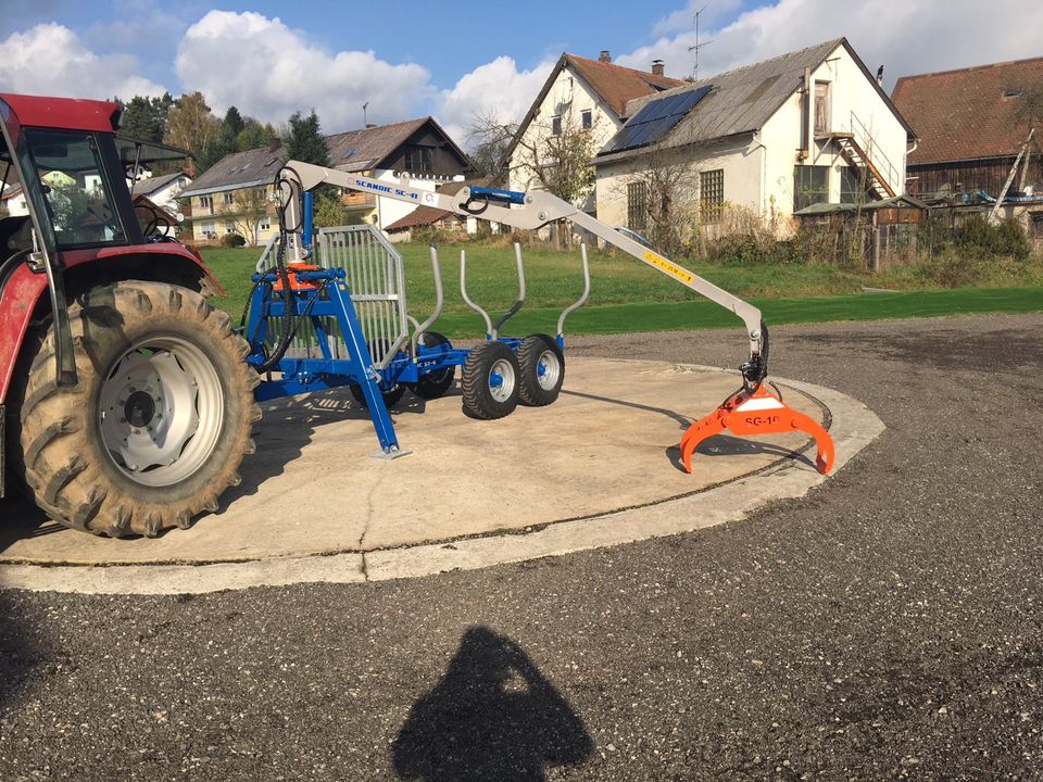 Scandic ST-6 7,4t 4,5m Kran Auflauf-Hydr Bremse Rückewagen in Tiefenbach Oberpf