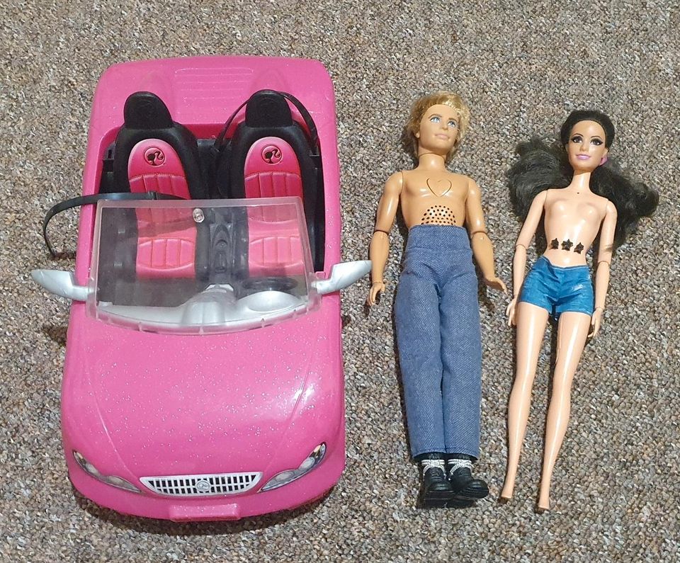 Mattel Barbie & Ken (beide mit Sprechfunktion) + Cabrio in Walsrode