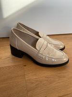Damen Halbschuh Loafer Absatz Beige Schwarz 39 Bayern - Hallstadt Vorschau