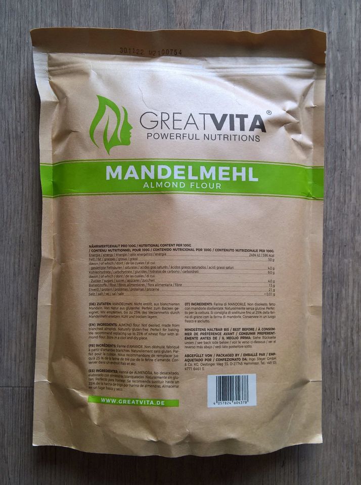 GreatVita - Mandelmehl gemahlene Mandeln MHD 5 x 1.000 g in Hamburg