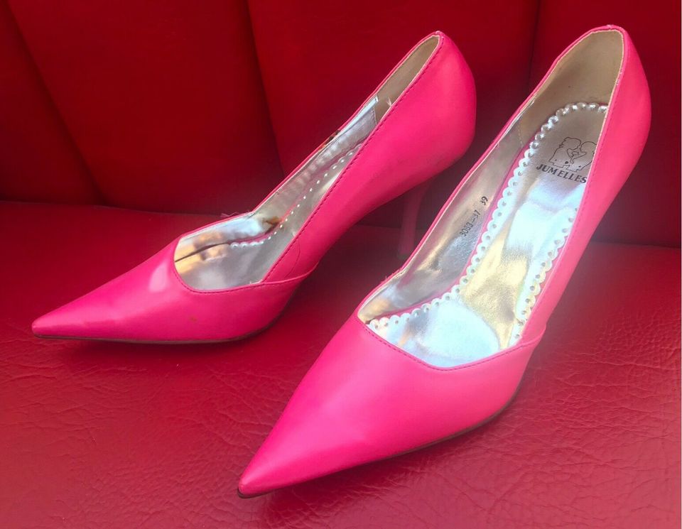 Jum Elles  tolle Leder Barbie Pumps in Pink 39 für  sexy Beine in Meine