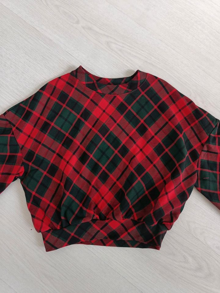 Neu ✨ h&m 158 164 Pullover Mädchen kariert rot schwarz in Oberursel (Taunus)