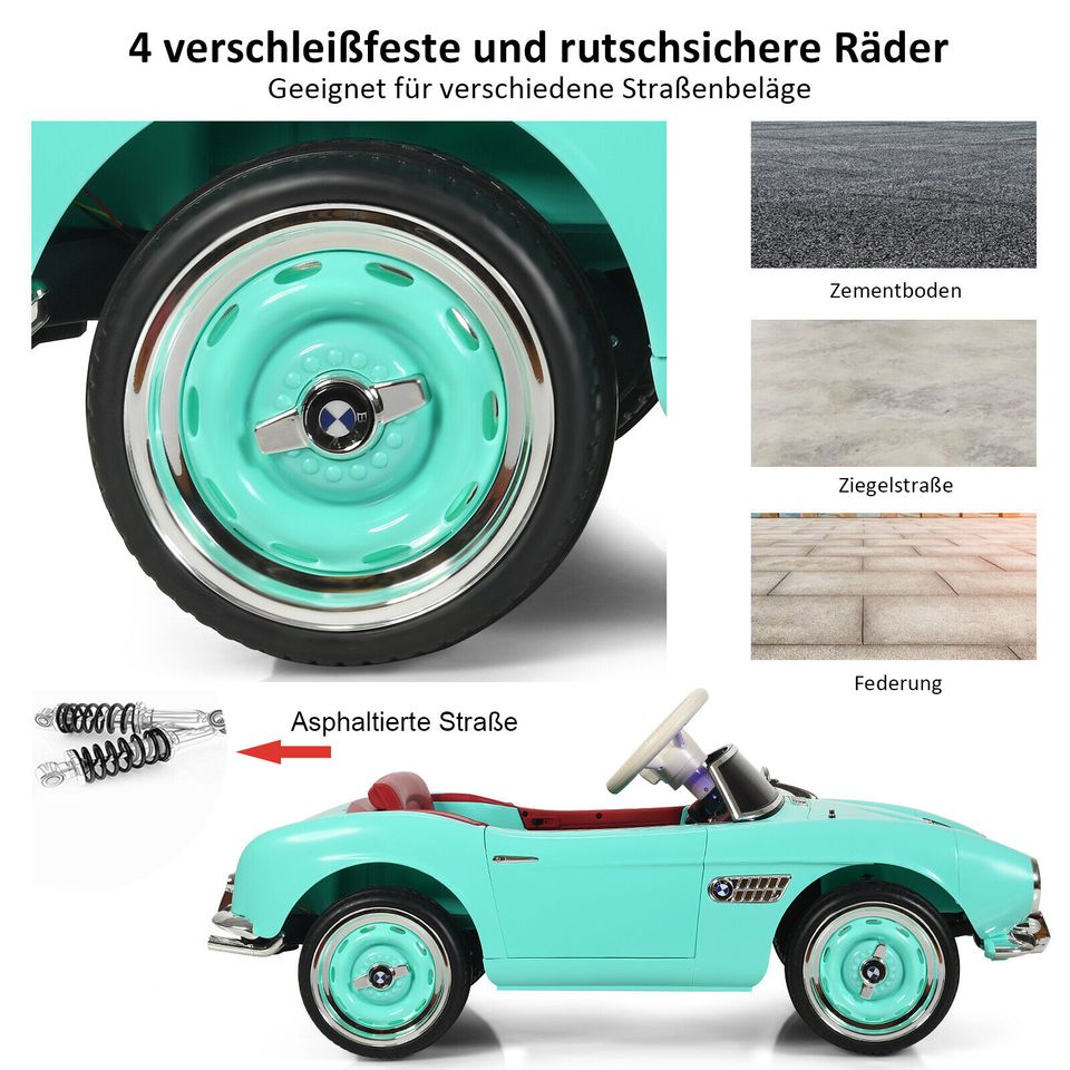 BMW507 Elektro Kinderauto Kinderfahrzeug + Fernbedienung & USB in Weilburg