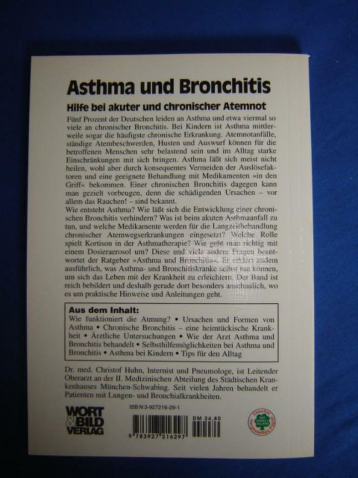 Asthma u. Bronchitis Hilfe bei akuter u. chronischer Atemnot neu in Elz