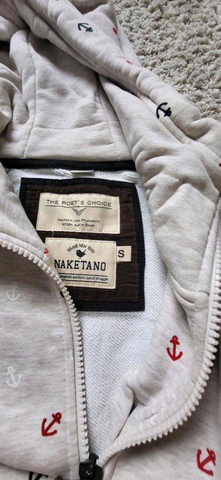 Naketano Pullover Sweatjacke beige mit Ankern Gr. S in Gifhorn