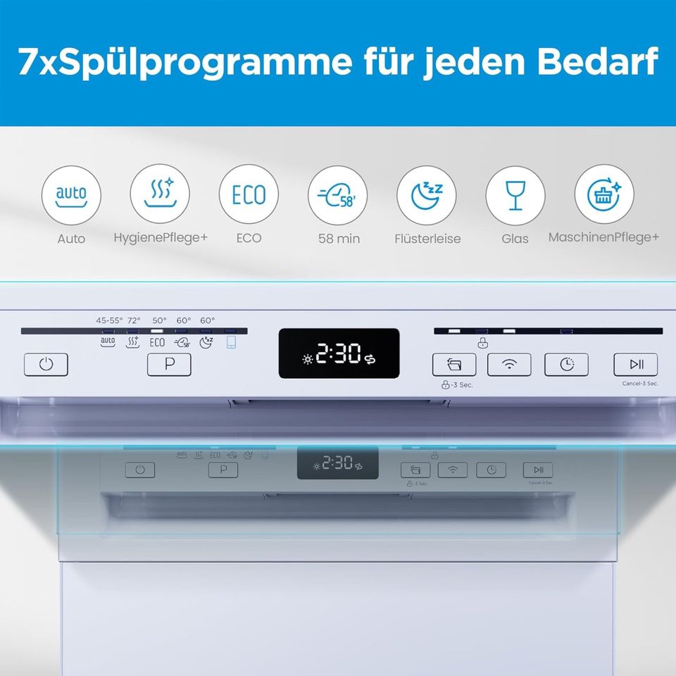 Midea SF 5.45NW10C Geschirrspüler 45cm Freistehend WIFI Türautom. in Wildeck