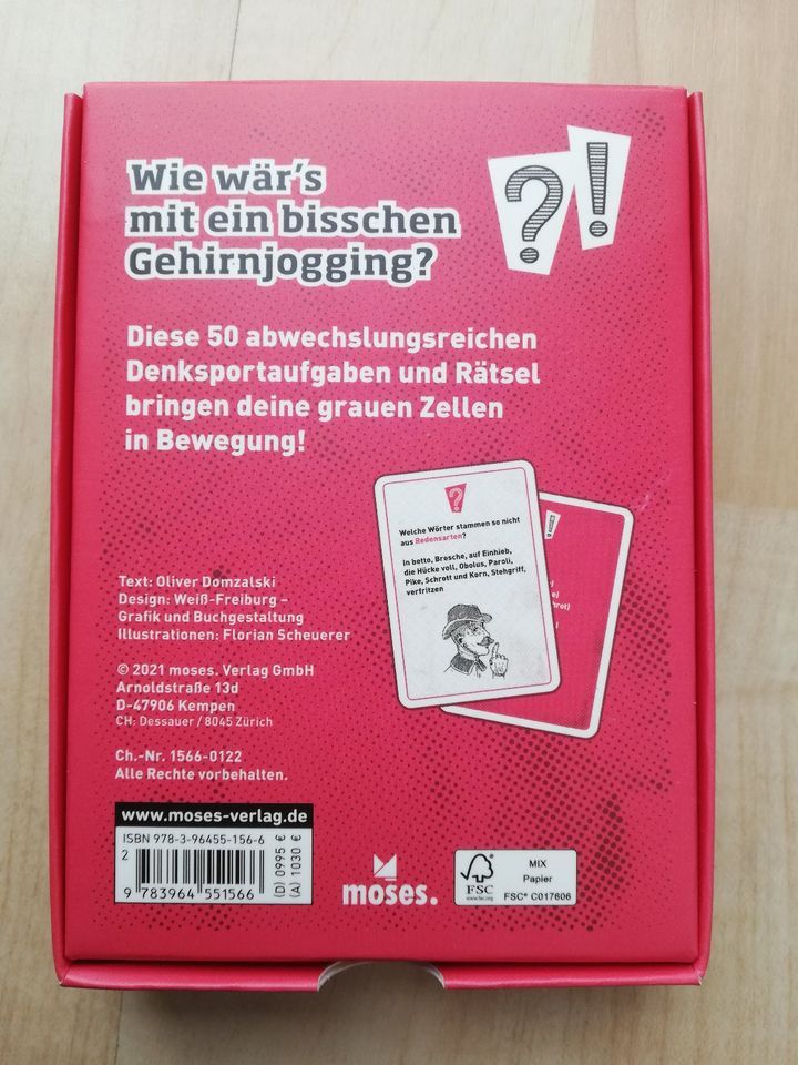 Denksport für Gehirnjogger Kartenspiel 50 Aufgaben neuwertig in Wuppertal