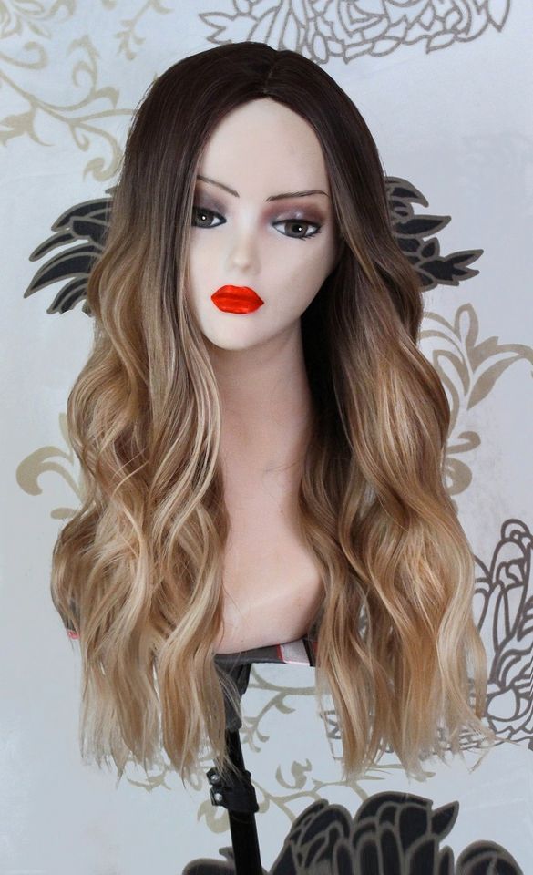 Perücke Silk Top Wig gewellt blond braun schwarz ombre balayage in Dresden