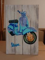 Vintage Vespa Schild Holzschild Wandschild Deko handgemalt Saarland - Kleinblittersdorf Vorschau