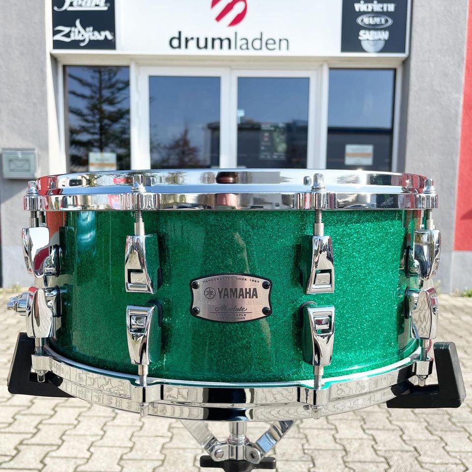 Yamaha Absolute Hybrid Maple Snare 14" x 6" Jade Green Sparkle in St. Leon-Rot