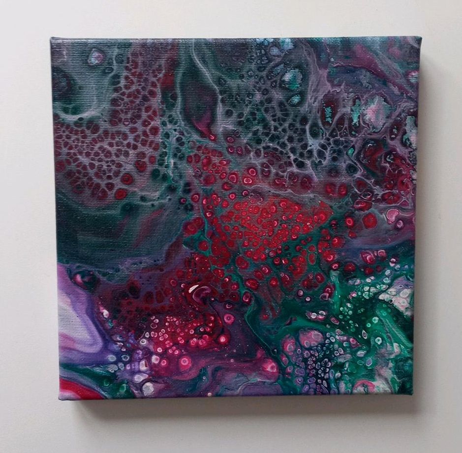 Verschiedene Acrylbilder auf Leinwand, Keilrahmen, Acrylpouring in Aerzen