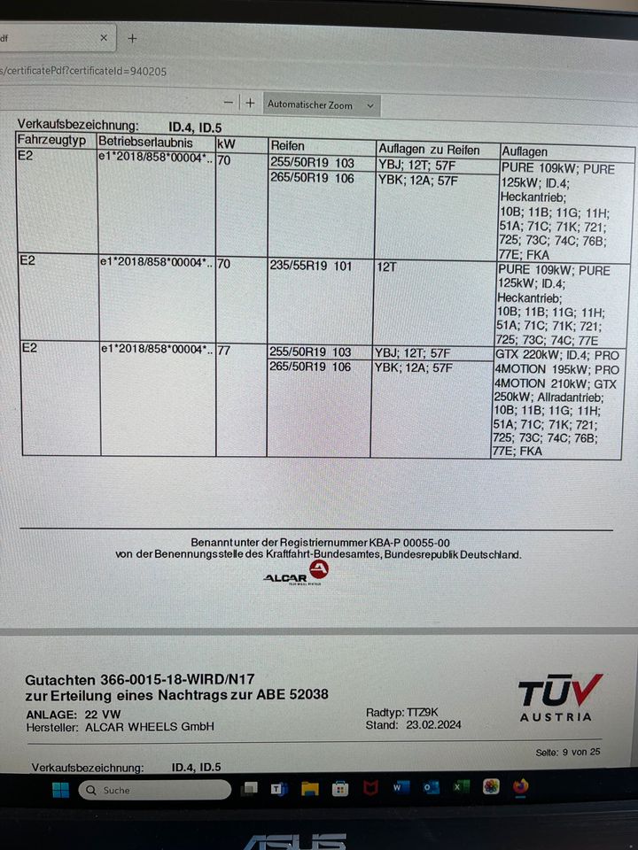 19 Zoll Winterräder VW ID BUZZ ID 4 5 Skoda Enyaq Q4 235/55R19 in Offingen