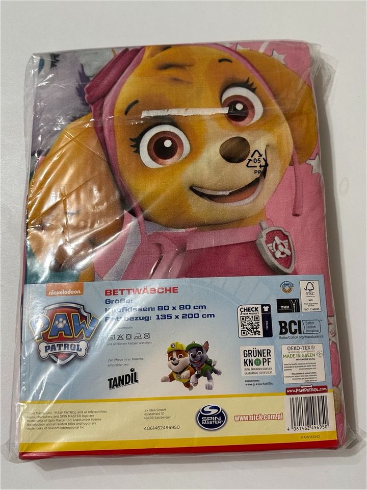 Paw Patrol SKY Rosa 135x200cm 80x80 Baumwolle Bettwäsche Neu OVP in Düsseldorf