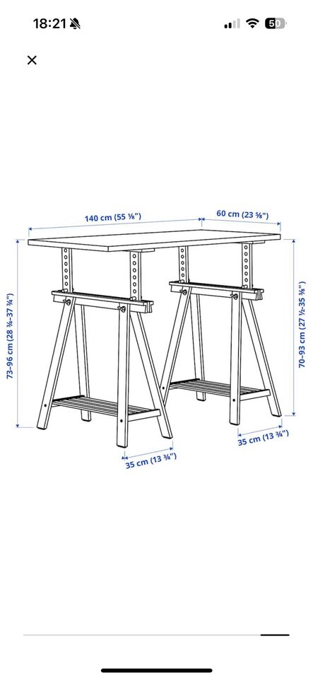 Ikea Lagkapten Mittback Schreibtisch Höhenverstellbar in Lehre