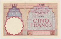 Marokko, 5 Franken 1941 Innenstadt - Poll Vorschau