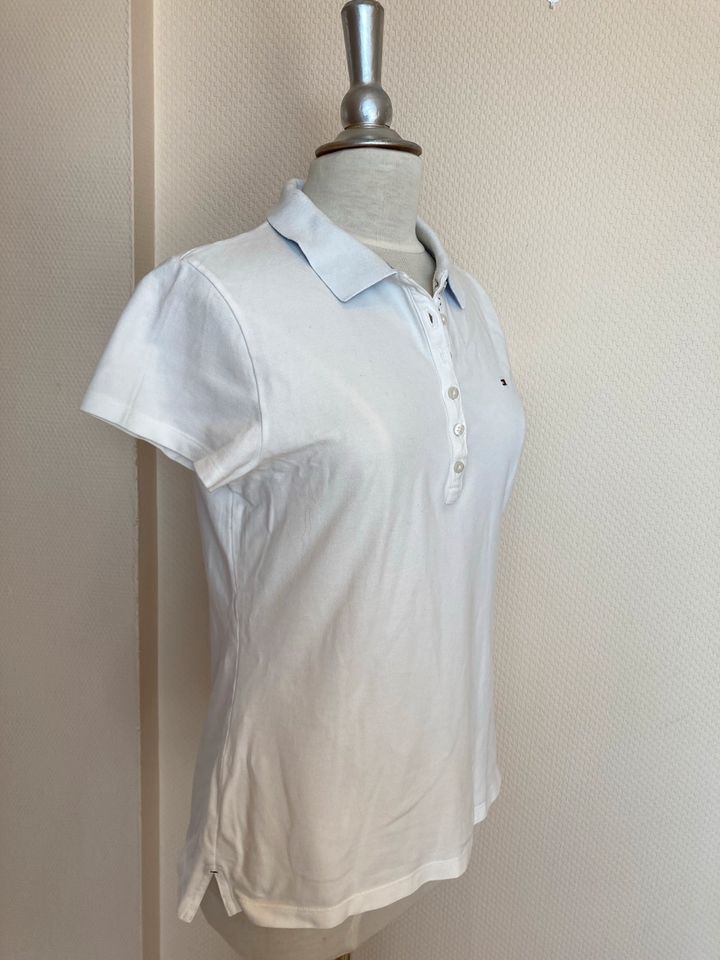 Tommy Hilfiger Poloshirt Weiß Gr. L Slimfit in Vechta