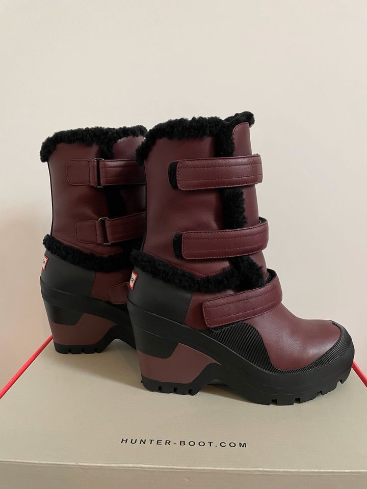 Hunter Keilabsatz Stiefeletten Org Shearling Wedge Größe 40 in Grimma