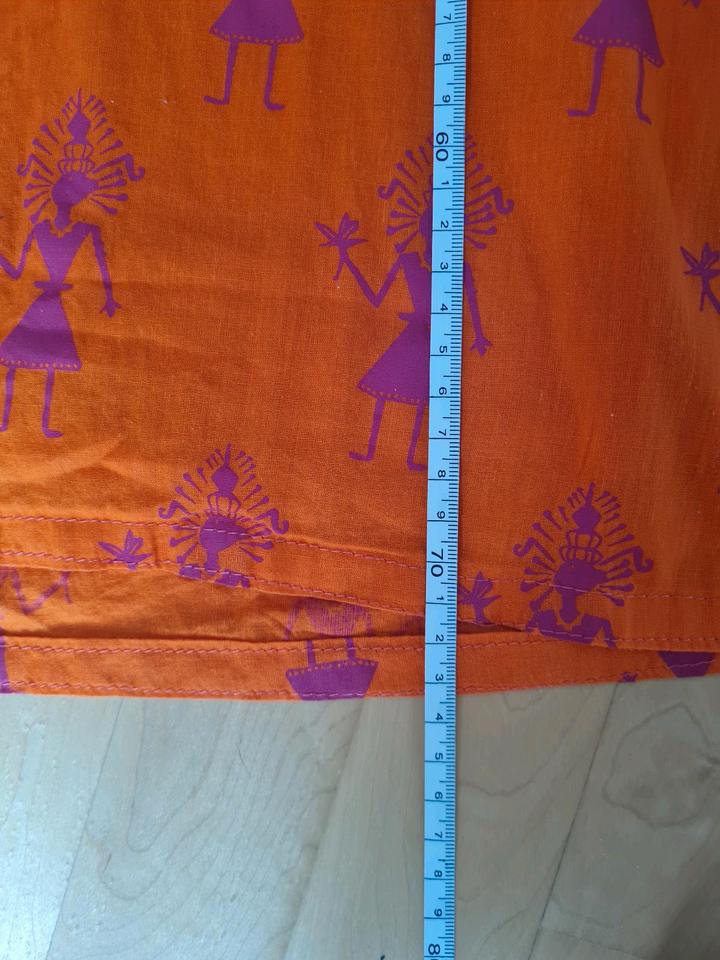 Bluse Tunika S M orange pink neon farbenfroh Afrika Baumwolle in Otterfing