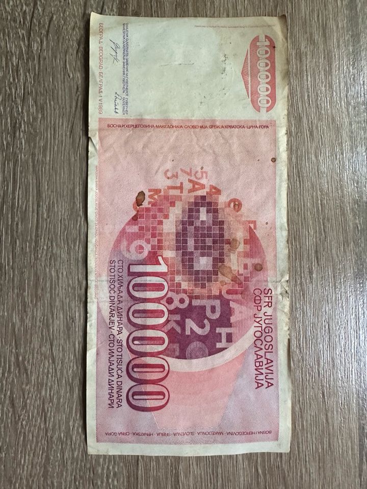 Konvolut jugoslawische Währung (Dinar) in Bremen