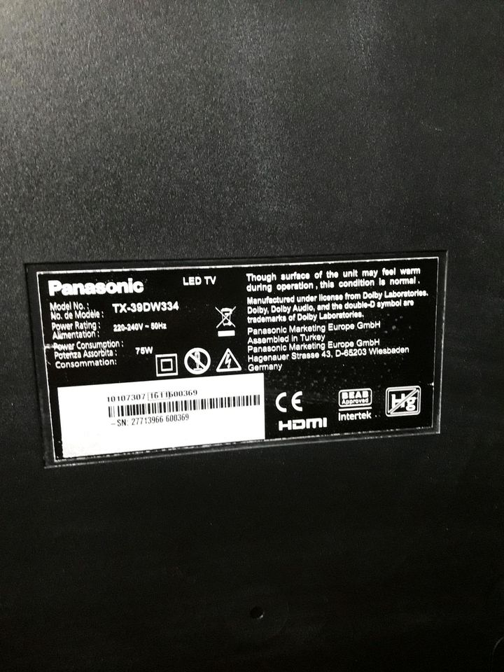 TV Panasonic TX-39DW334 in Brauneberg