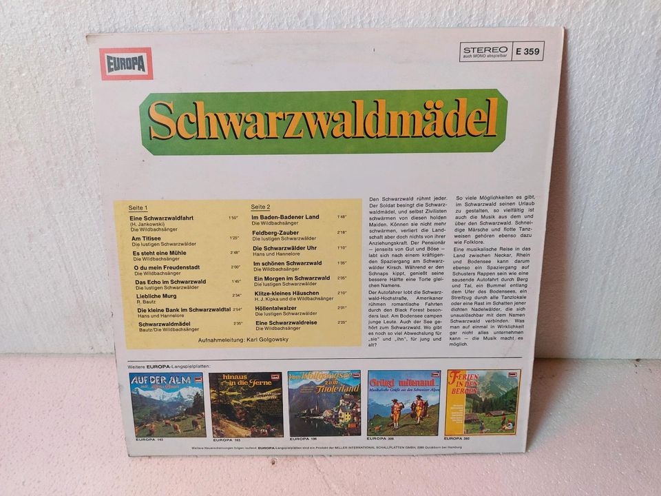 Schwarzwaldmädel Schallplatte Europa Stereo in Donauwörth