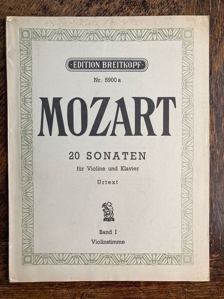 Mozart 20 Sonaten für Violine und Klavier Breitkopf Nr. 5900a in Möckmühl
