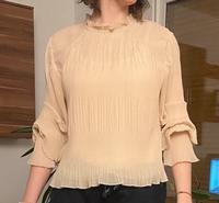 Plissee Bluse in beige Hessen - Wächtersbach Vorschau