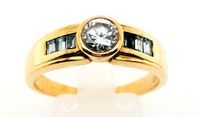 Brillantring Ring Schmuck Gelbgold 750 / 18k Echtgold Baguette Kiel - Mitte Vorschau