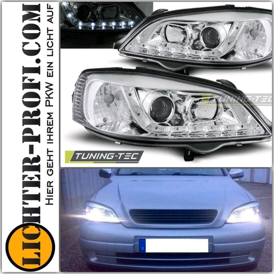 LED Tagfahrlicht Design Scheinwerfer chrom für Opel Astra G 98-04 in Hessen  - Calden | Tuning & Styling Anzeigen | eBay Kleinanzeigen ist jetzt  Kleinanzeigen