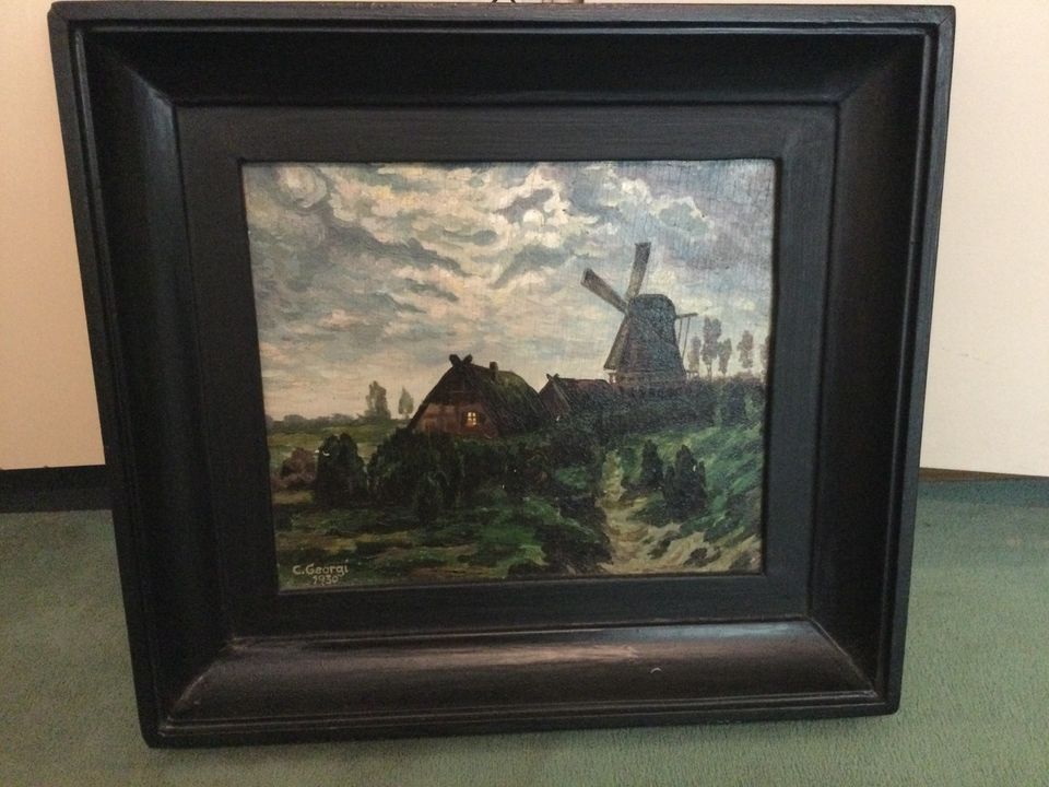 Bild Gemälde Mühle Norddeutschland Öl c. Georgi in Regensburg