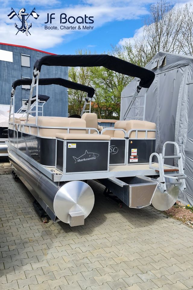 Pontonboot SC7, Ponton Boot Motorboot TOP! CE! Pontoon Boot Pontoonboot Floß Fundeck in Hartha