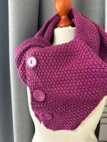 XXL Schal Überwurf pink lila Himbeere Strick Strickschal Buttons Hessen - Liederbach Vorschau