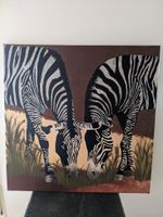 Zebras auf Leinwand/Keilrahmen mit Acrylfarben Rheinland-Pfalz - Michelbach (Westerwald) Vorschau