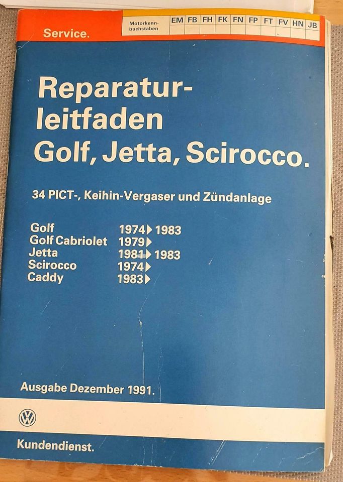 VW Reparatur Leitfaden Golf, Scirocco etc. Neuwertiger Zustand in Bietigheim-Bissingen