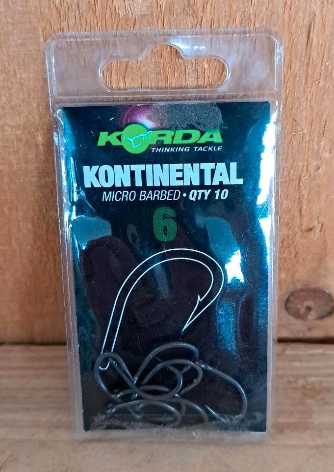 Korda KONTINENTAL Size 6 Micro Barbed Karpfenhaken NEU Angeln TOP in Bad Bentheim