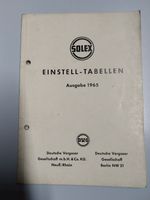 Vergaser-Einstelltabellen SOLEX Ausgabe 1965 Hessen - Viernheim Vorschau