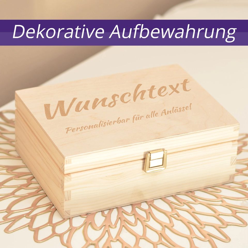 Aufbewahrungsbox Geschenk Personalisierbar Wunschtext 21x16x8cm in Heiden