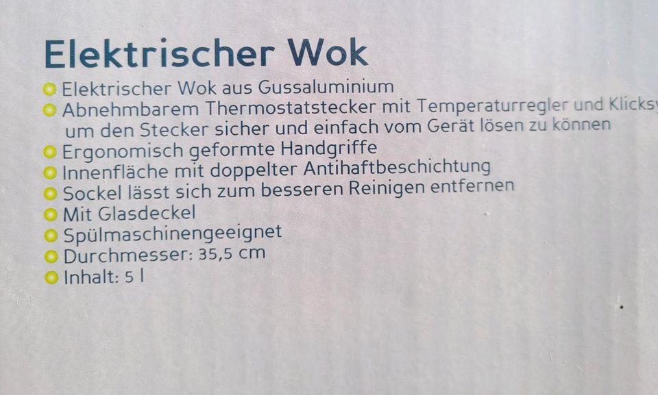 Domo Elekrische Asia Wok-Pfanne Glasdeckel 5Liter Tisch-Wok in Kamen