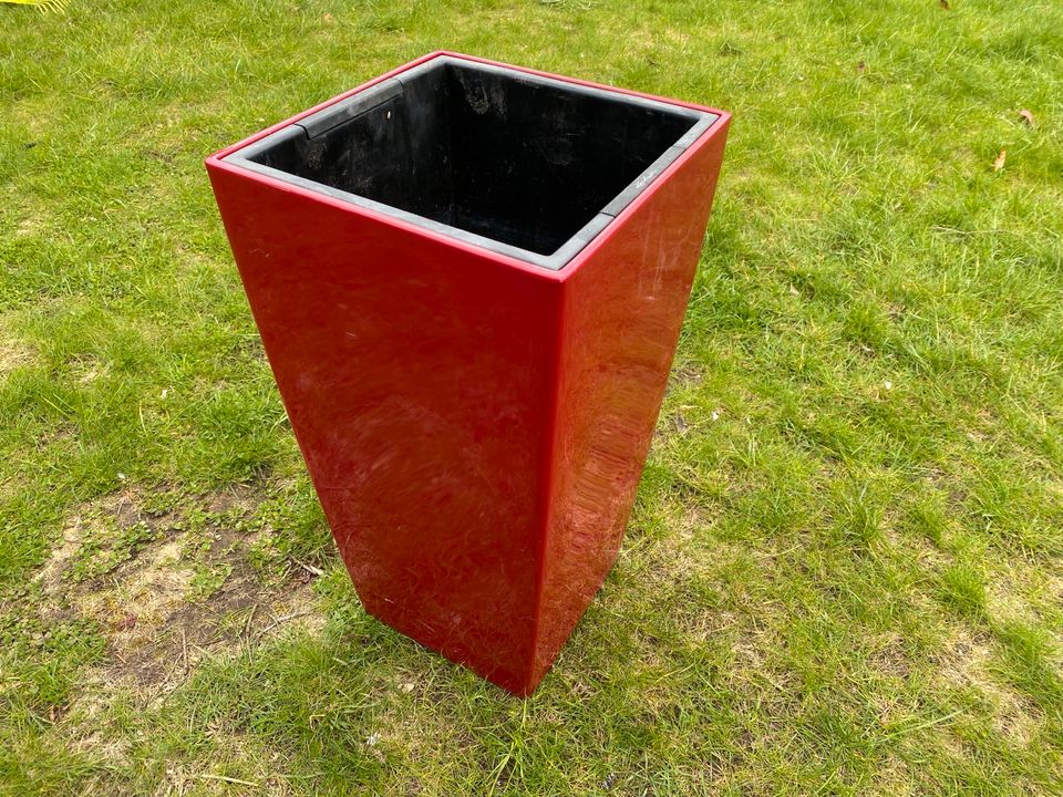 Pflanzgefäß Blumenkübel Lechuza 'Cubico 30', 30 x 30 x 56 cm, rot in Hamburg