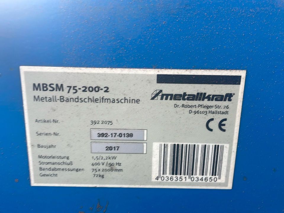 Metallkraft Mbsm 75-200-2 Bandschleifmaschine in Bretten