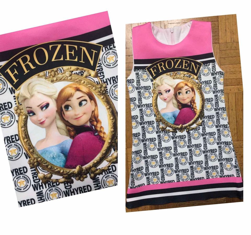 Frozen Eiskönigin Elsa Anna Kleid Tunika elastisch Gr 110 116 NEU in München