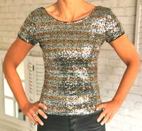 Sexy Shirt 34 Glitzer silber gold  Pallietten Niedersachsen - Wunstorf Vorschau