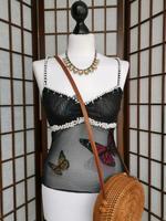 Vintage Tally Weijl Damen Top in schwarz mit Perlen bestickt Stuttgart - Stuttgart-Nord Vorschau