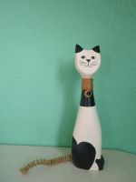 Deko: Katze aus Holz (ca. 28 cm hoch) Hessen - Hünfeld Vorschau