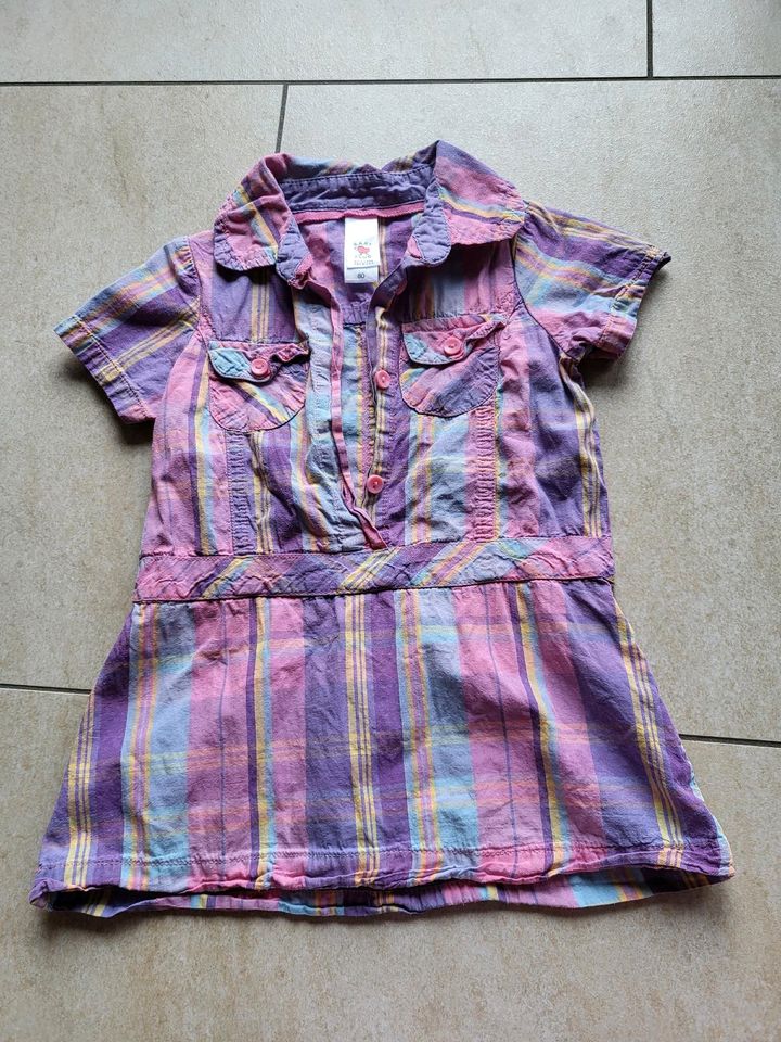 Kleid Bluse kariert rosa lila Mädchen gr. 80 Sommer Frühling in Hamburg