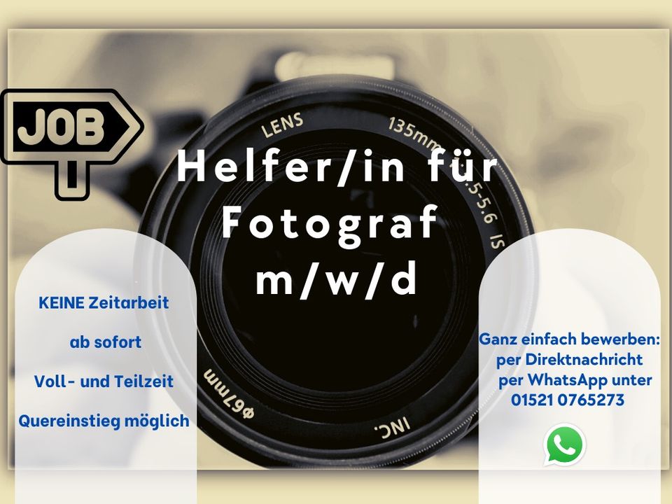 Helfer/in für Fotograf gesucht (m/w/d) in Berlin