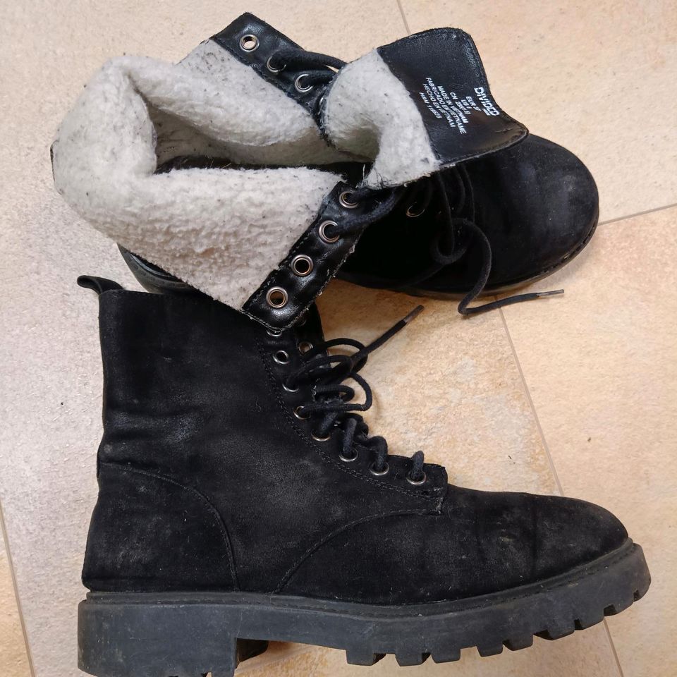 H&M Stiefeletten Kurzstiefel Wildleder Damen Größe 37 in Grafenrheinfeld