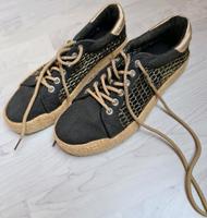 Canvas Sneaker Sommerkind Gr. 41 schwarz/gold/natur Hessen - Griesheim Vorschau