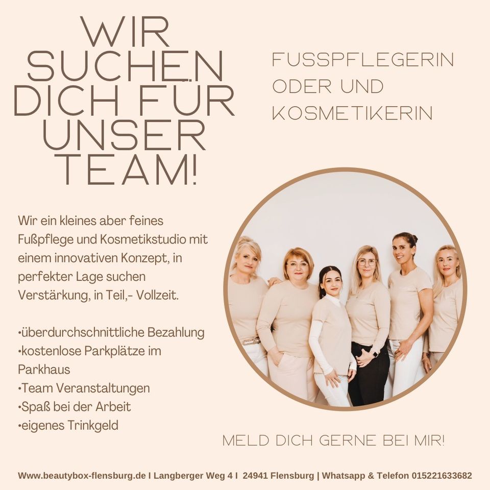 Wir suchen Verstärkung im Bereich Fußpflege & Kosmetik (TZ/VZ) in Handewitt